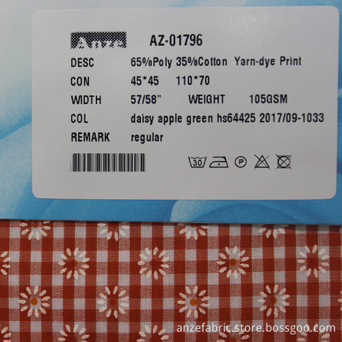 100 cotton lining yarn dyed check shirting fabrics